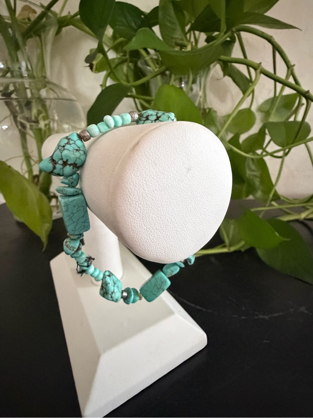 Vintage Native American Navajo Turquoise Chunky Beaded Southwestern Bracelet